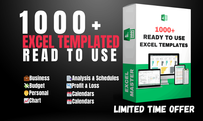 I'll provide 1000+ Readytouse Excel Templates Bundle